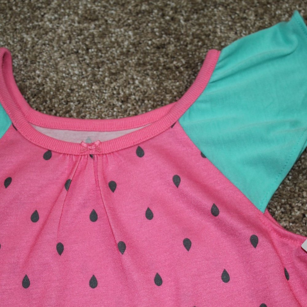 Carter's Watermelon Pajamas 3-Piece Set Shorts Spring Summer Girls Size 6 NWT - Picture 2 of 3